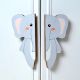 Handcrafted Elephant Cupboard Handles in Acacia Wood Set